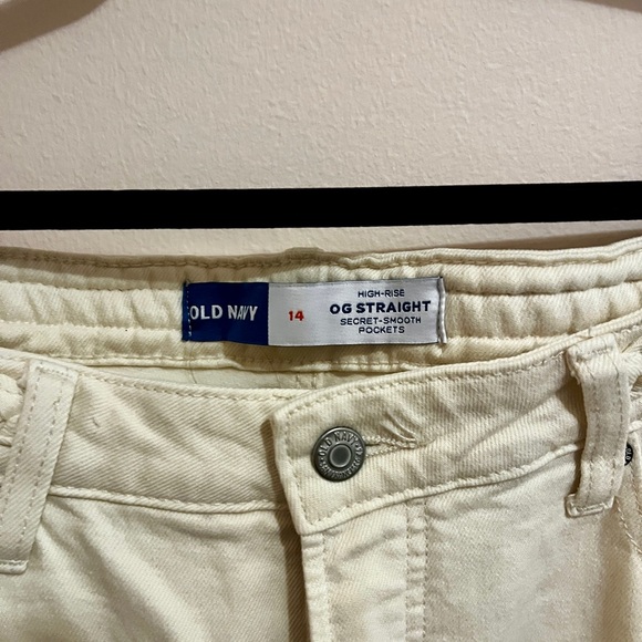 Old Navy Cream High-Rise Jeans - OG Straight size 14 - Picture 1 of 3